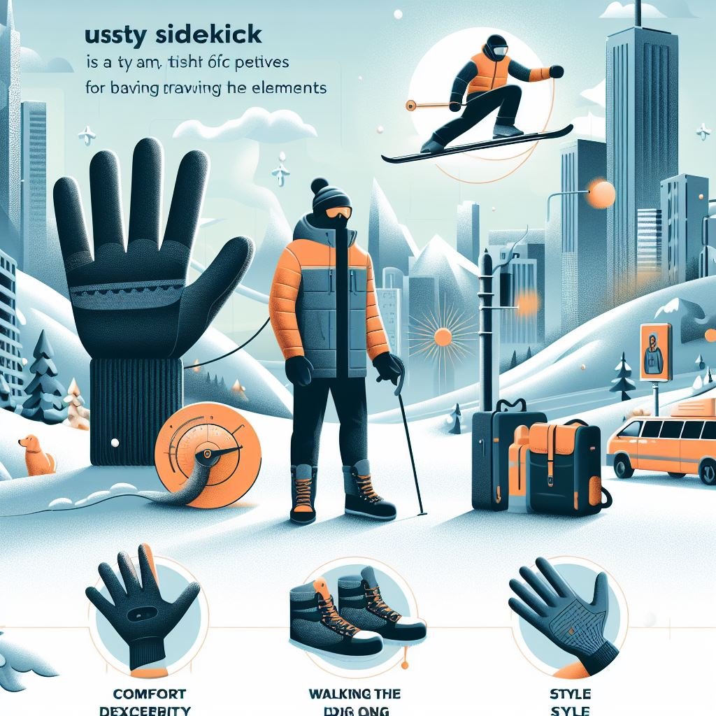 The infographic illustrates the versatility and style of Isotoner gloves for outdoor activities, ensuring comfort and functionality.